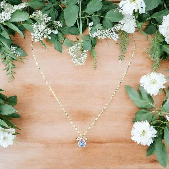 NWT New Kate Spade NY x Disney Collab Minnie Mouse Crystal Mini Pendant Necklace - Picture 6 of 10